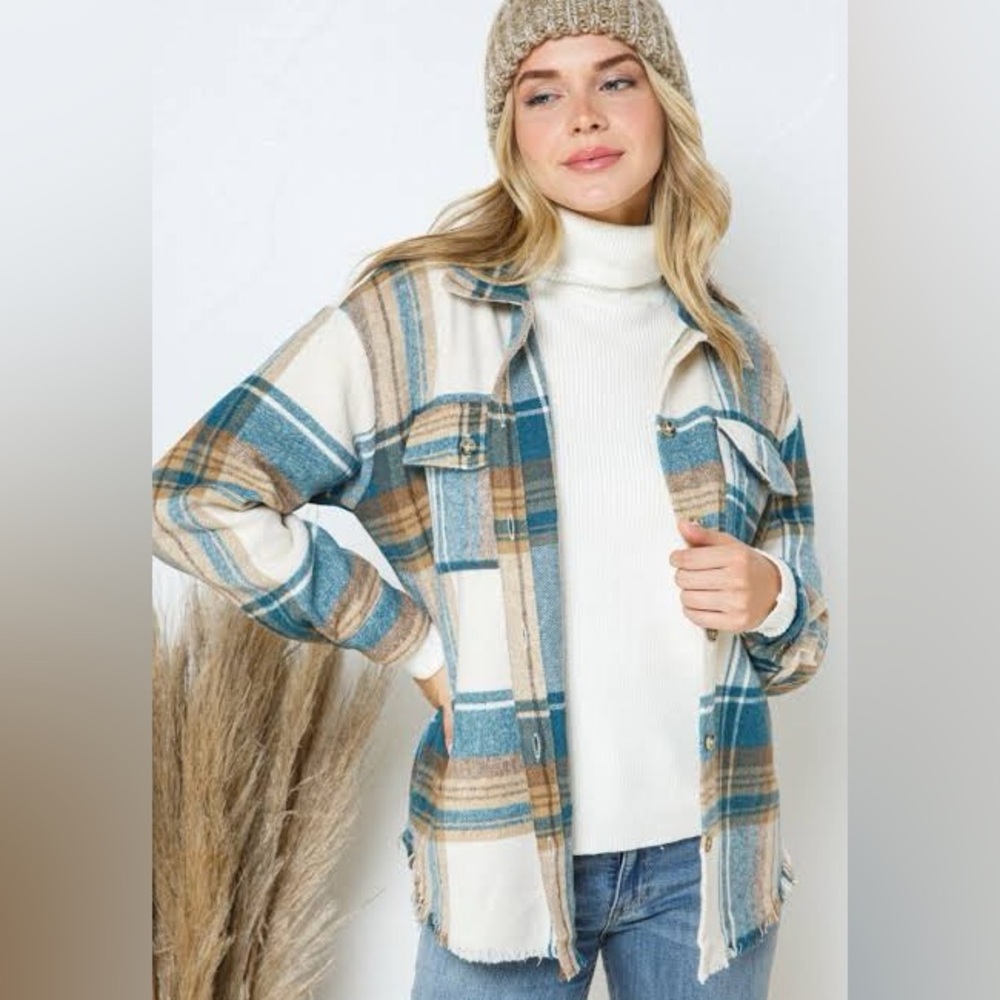 Plaid Button-Up Jacket